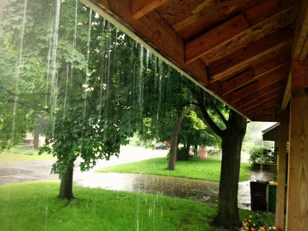 Photo: rain on our porch