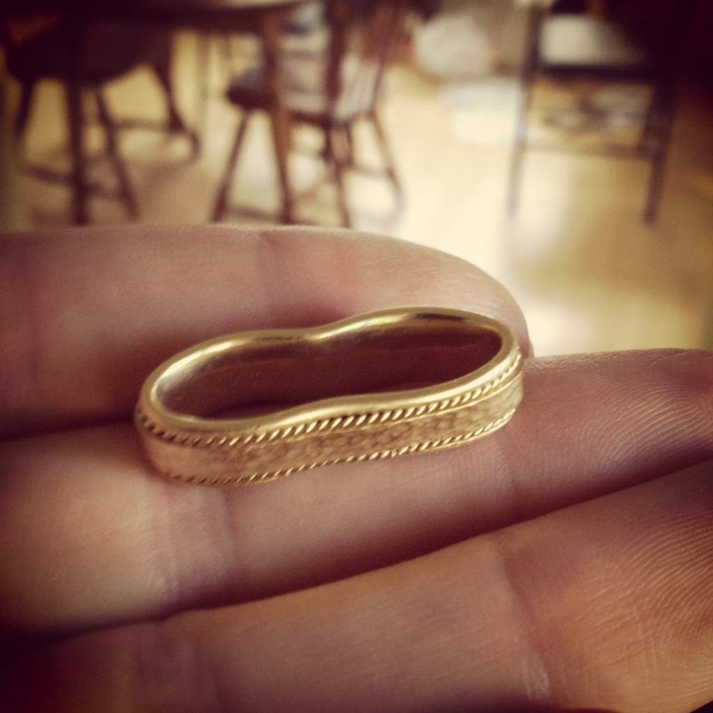 My ring, as found: squished