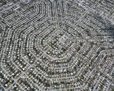 Arial shot of a Florida suburb